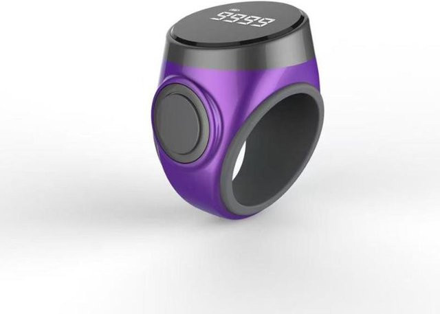 Smart Tasbih Digitaler Elektronischer Fingerringzähler Putwer lova Zikr Ring mit Vibrationserinnerung Unisex violett - Bild 1