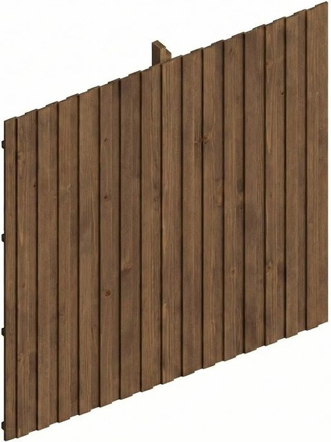 SKANHOLZ Carport-Rückwand aus Fichte in Nussbaum Braun, B/H: 362 x 330 cm - Bild 2