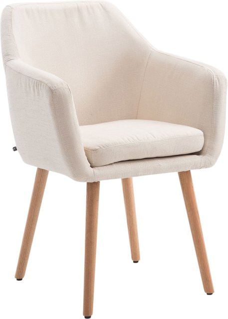 TPFLiving Besucherstuhl Utah mit Buchenholzgestell in Creme und Beige - Bild 1