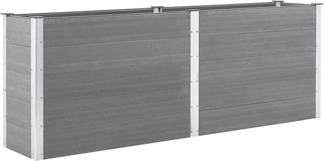vidaXL Garten-Hochbeet aus WPC und Stahl in Grau, B/T/H: 250 x 50 x 91 cm - Bild 1