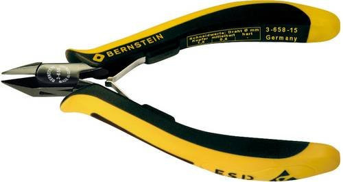 Bernstein Tools EUROline 3-658-15 ESD Seitenschneider ohne Facette aus Edelstahl, Gelb, Länge: 125 mm - Bild 1