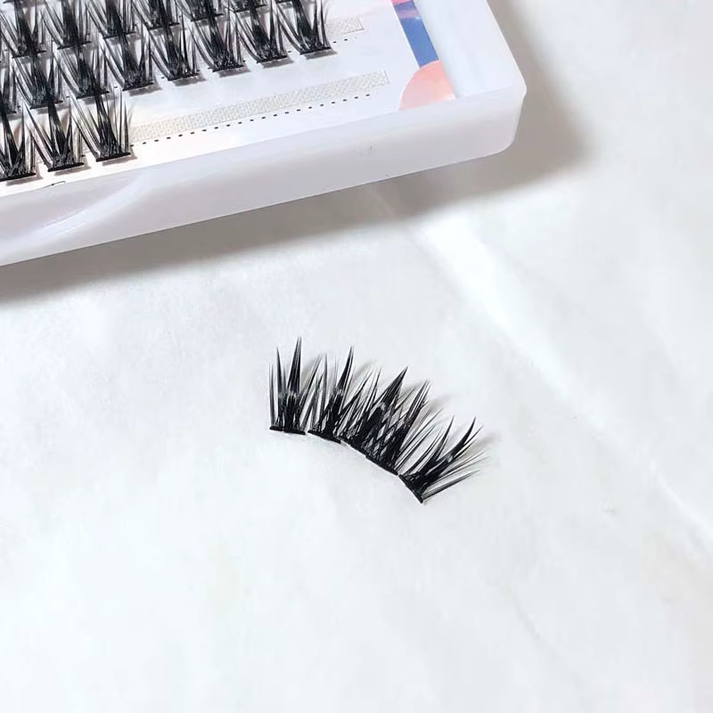 Mixiaohe Segmentierte Weizenklaustern-Wimpern, 80 Bündel, Lockig - Bild 5