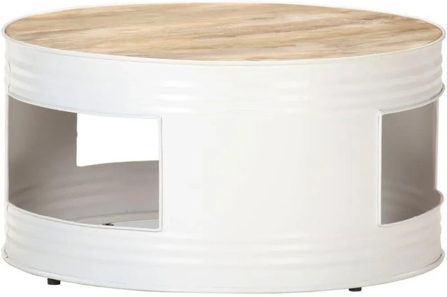 vidaXL Couchtisch aus Massivholz Mango in Weiß, B/T/H: 68 x 68 x 36 cm - Bild 1