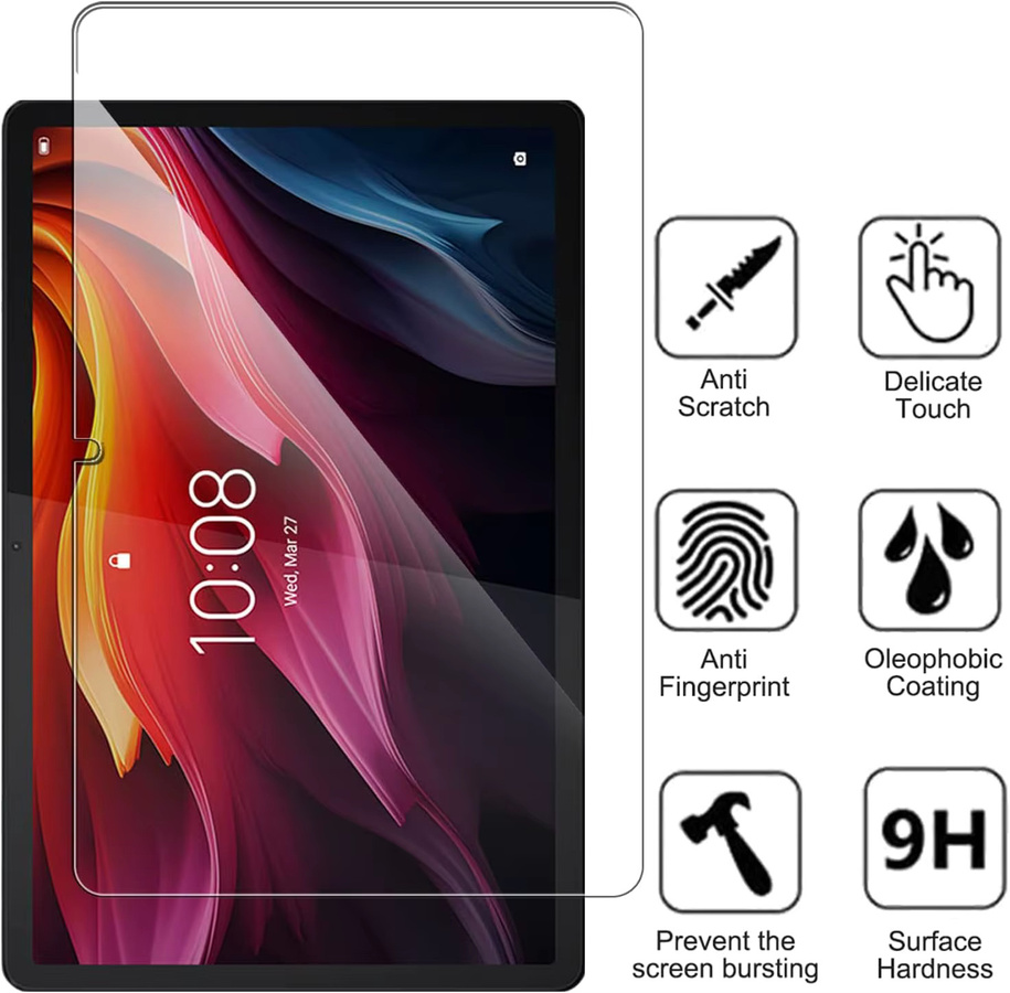 Displayschutzfolie aus gehärtetem Glas für Lenovo Tab P11 (2. Generation) und Lenovo Tab K11 Plus (11,45 Zoll), transparent, Anti-Fingerabdruck-Schutz - Bild 2