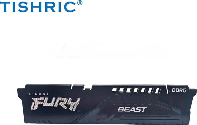 TISHRIC DDR5 RAM-Speicher-Kühlkörper aus Aluminiumlegierung für Desktop-Computer mit Wärmeleitpad und Kühlweste in Schwarz - Bild 1