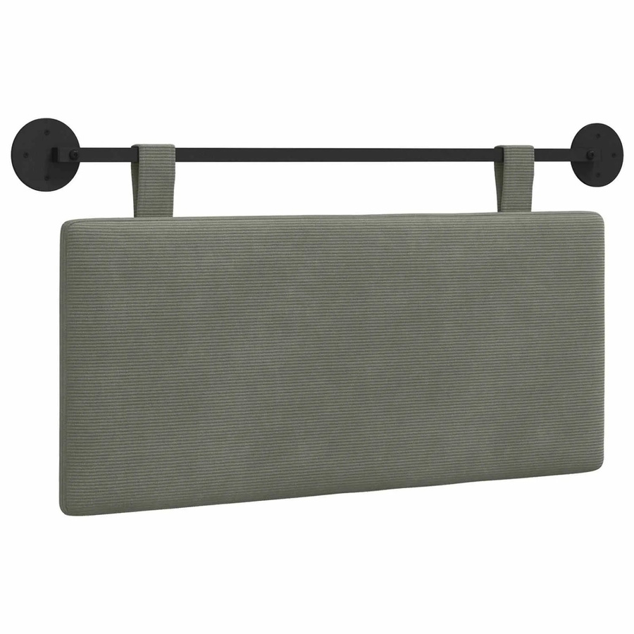 vidaXL Hängendes Kopfteil aus Cordstoff in Grau, B: 90 cm, H: 55 cm, T: 5 cm - Bild 2