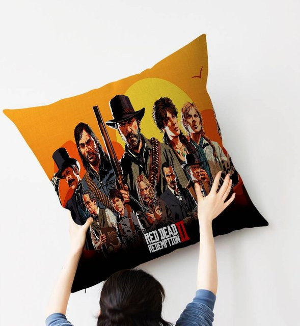 JMG Clothing Red Dead Redemption 2 Kissenbezug aus Polyester, Orange, B/T: 35 x 35 cm - Bild 1