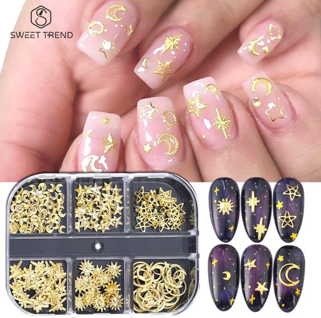 SWEET TREND Nagelkunst-Charms, Gold, Metallic, Unisex - Bild 1