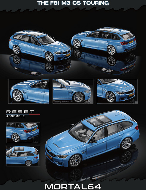 TSM MODEL M3 F81, Modellauto, 1:64, Weiß/Blau, Druckguss-Modellauto - Bild 1