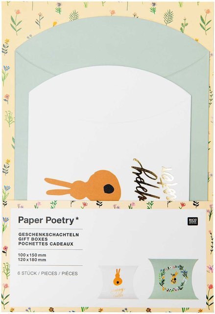 Rico Design Paper Poetry Geschenkschachteln Bunny Hop Happy Easter, 6 Stück, Multicolor - Bild 1