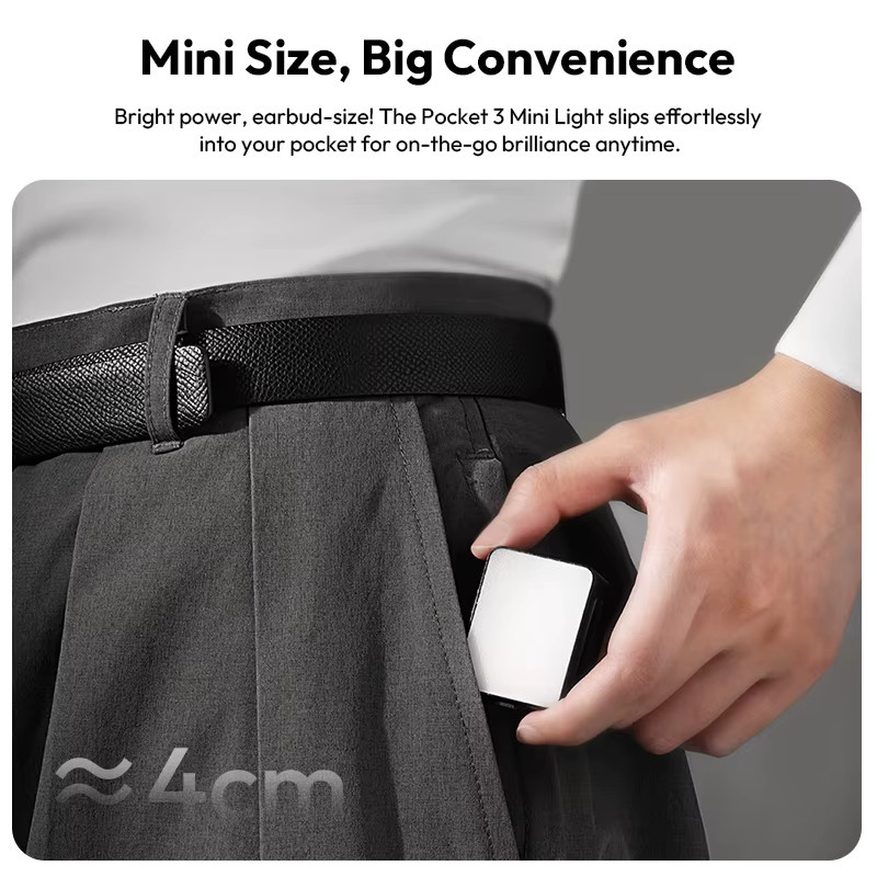 Ulanzi LM001 Pocket 3 Mini-Licht Schwarz: 3-stufige LED-Videoleuchte für DJI OSMO Pocket 3, ideal für Fotografie, Livestreaming und Vlogging - Bild 2