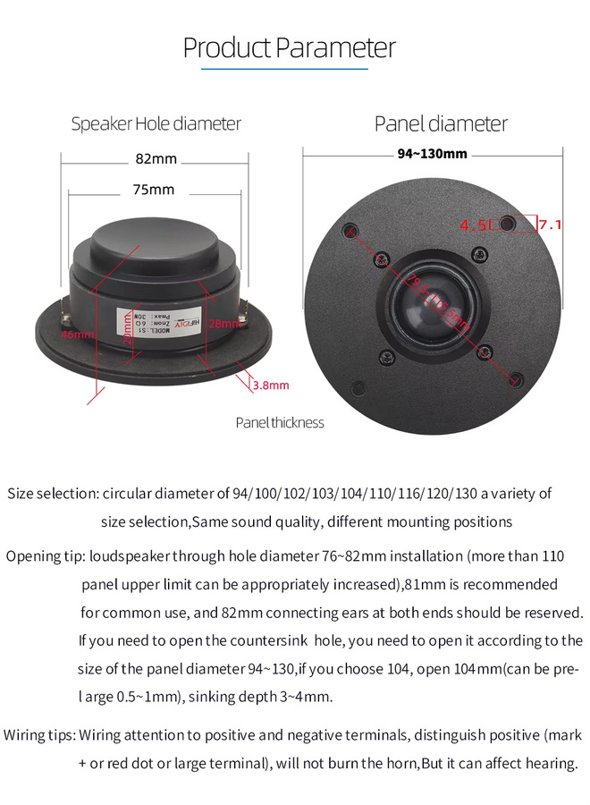 HIFIDIY LIVE S1 HiFi 4-Zoll-Hochtöner-Lautsprechereinheit mit transparenter Seidenmembran, 6 Ohm, 30W, Schwarz - Bild 3