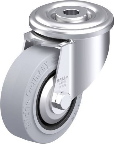 Blickle Stahlblech-Lenkrolle LER-POEV 80XR-SG-FA in Schwarz und Grau mit 80 mm Rad-Durchmesser und 140 kg Tragfähigkeit - Bild 1