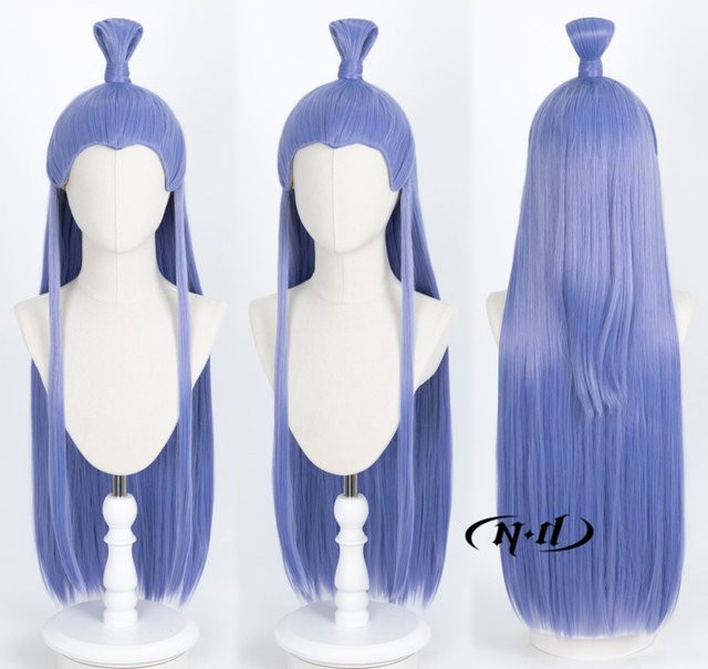 N·D Ao Bing Cosplay Perücke, Blau, Synthetik, Hitzebeständig - Bild 1