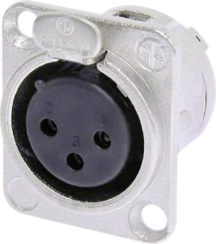Neutrik NC3F-DL-1 XLR-Steckverbinder Flanschbuchse mit 3 Kontakten in Silber - Bild 1