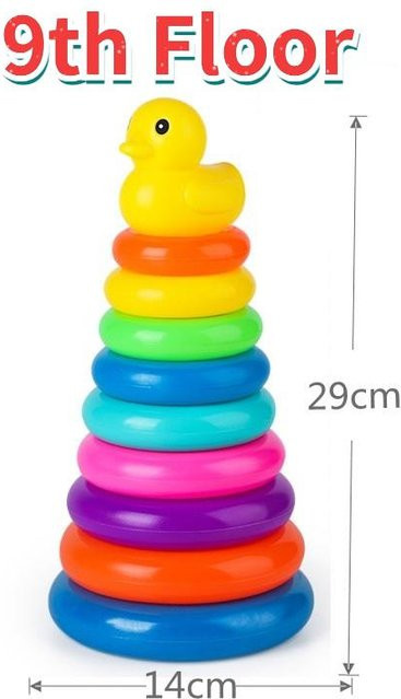 Binchi Outdoor Product Montessori Baby Spielzeug Regenbogen Stapelringe, Puzzle, ab 3 Jahre - Bild 1