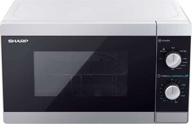 Sharp Mikrowelle mit Grillfunktion YC-MG01ES in Silber und Schwarz, B/H/T: 44,0 x 25,8 x 34,4 cm - Bild 1
