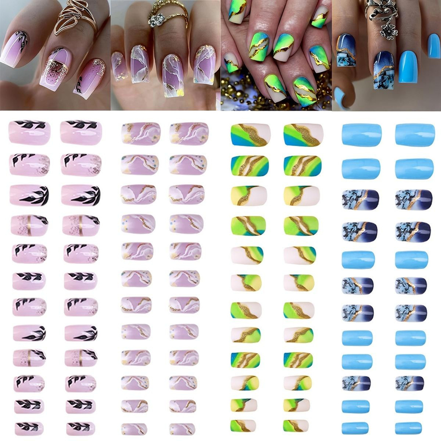 OTRESS French Tip Press On Nails Mandel Kurzstab, Damen - Bild 4
