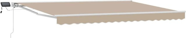 vidaXL Manueller Markisenrahmen mit LED-Beleuchtung in Beige, B: 400 cm, T: 300 cm - Bild 1