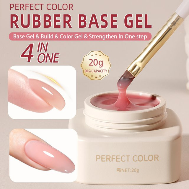 Milky Nude Rubber Base Gel Polish, transparentes rosa Aufbaugel, 20g - Bild 1