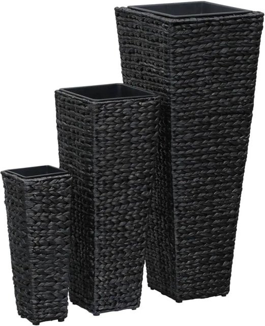 Furnicato Pflanzkübel Set Rustikales Hochbeet Set Schwarz B/T/H: 30 x 30 x 80 cm, 21 x 21 x 60 cm und 15 x 15 x 40 cm - Bild 1