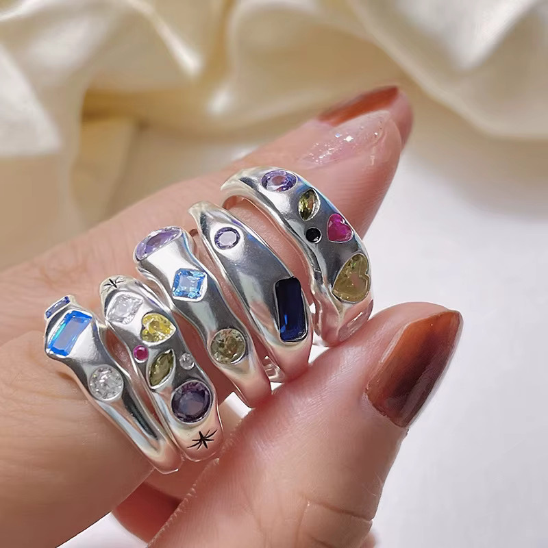 JWER Ring, Bunt, Zirkonia, Kristall, Silber, Damen - Bild 2