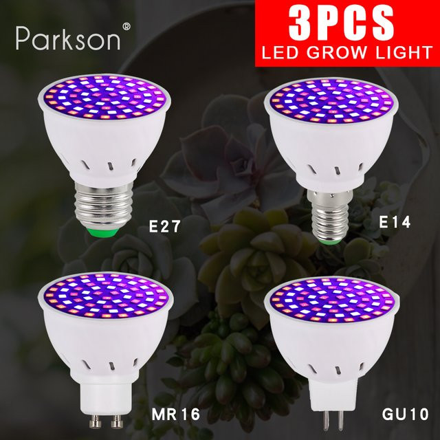 PARKSON LED Pflanzenlampe im 3er-Set für Gewächshaus und Hydrokultur, Vollspektrum-Beleuchtung für Aussaat und Blumen, Farbe Weiß - Bild 1