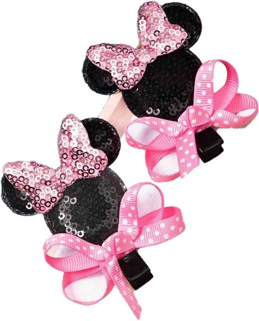 Potdemiel Pailletten-Haarspange mit Polka-Dot-Motiv und Mausohren, Kinder - Bild 1
