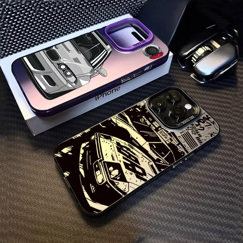Modische iPhone Schutzhülle mit Silber Galvanisierung und Auto-Druck für iPhone 16 15 14 13 12 11 Pro Max und weitere Modelle, Farbe: Silber/Schwarz - Bild 2