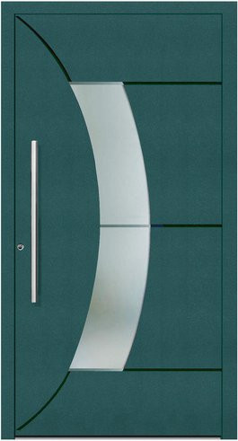 KNOCK Aluminium-Haustür Terra Nova in Moosgrün mit Glaseinsatz und RC2-Schutz - Bild 1