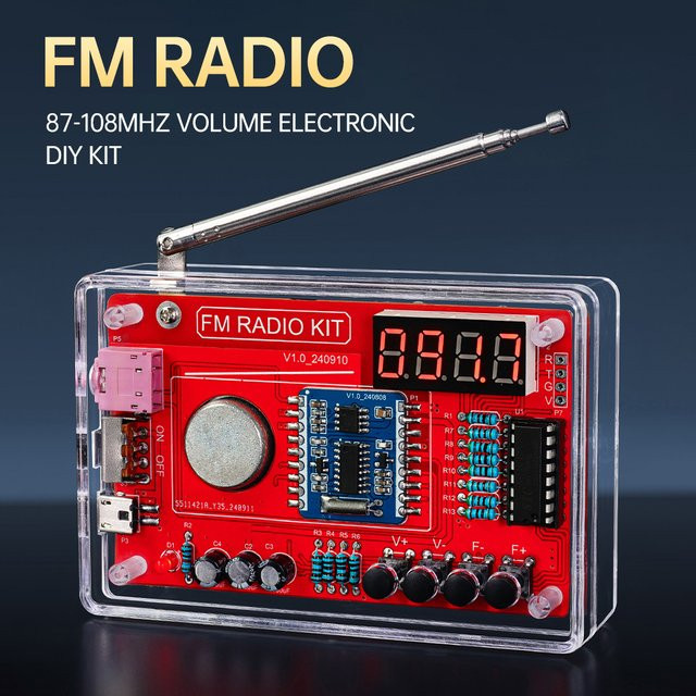 diymore RDA5807 DIY FM Radio Elektronisches Kit mit digitalem Display und einstellbarer Frequenz 87-108 MHz zum Löten - Bild 1