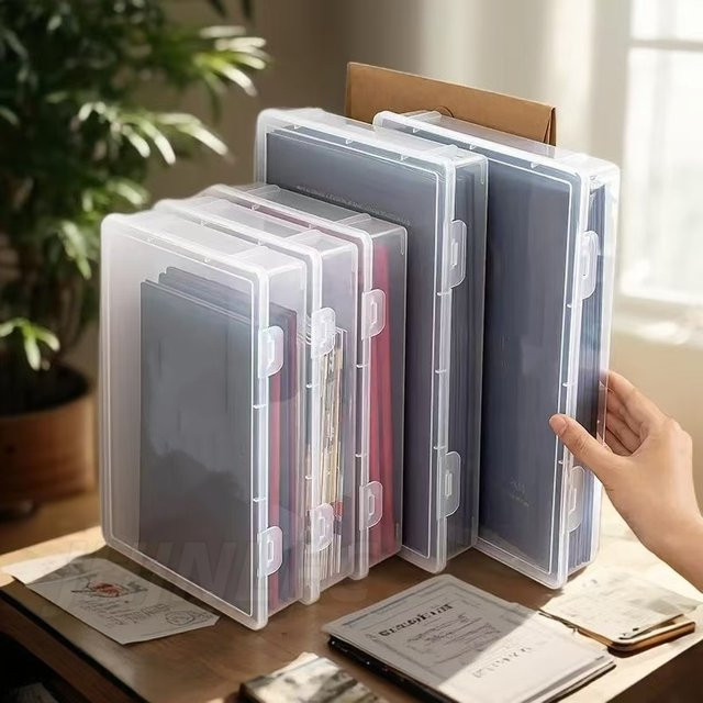 Transparente Dokumenten-Organizer Box aus Kunststoff für A4 Dokumente und Zertifikate - Bild 1