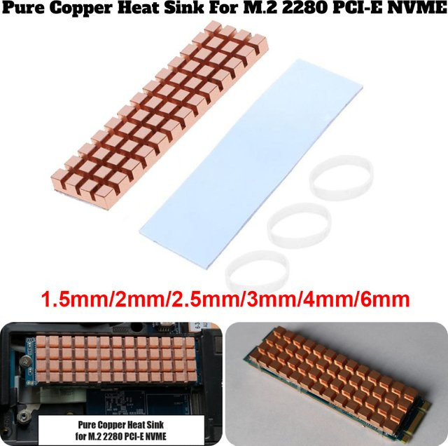APWIKOGER Kupfer SSD M.2 Kühler für NVMe und NGFF Festplatten, Farbe: Gold - Bild 1