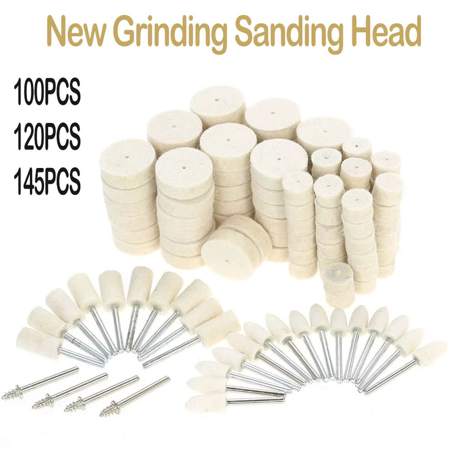 Hands DIY Wollfilz Schleifen und Polierscheiben Set mit 3mm Schaft für Dremel Bohrer, Weiß - Bild 5