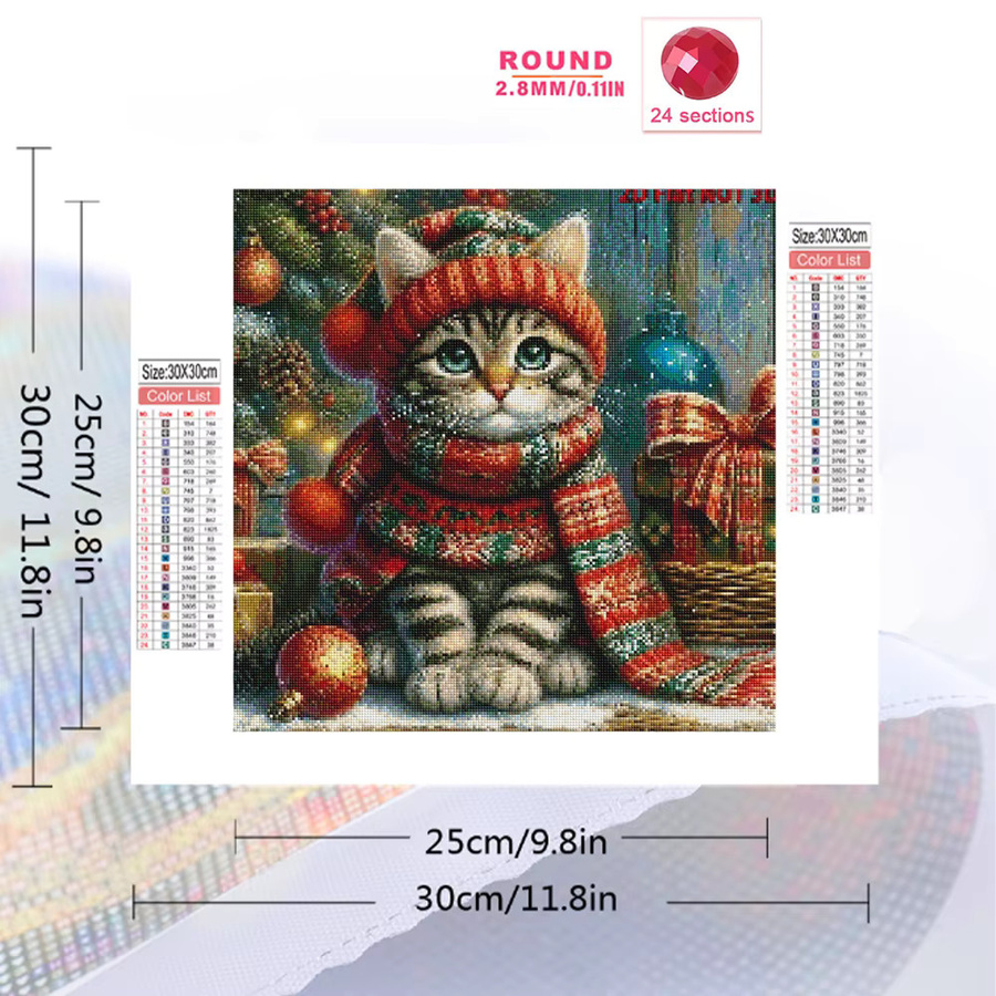 Evershine DIY Diamant Stickerei Katze Tier Malerei, Bunt / Mehrfarbig - Bild 2