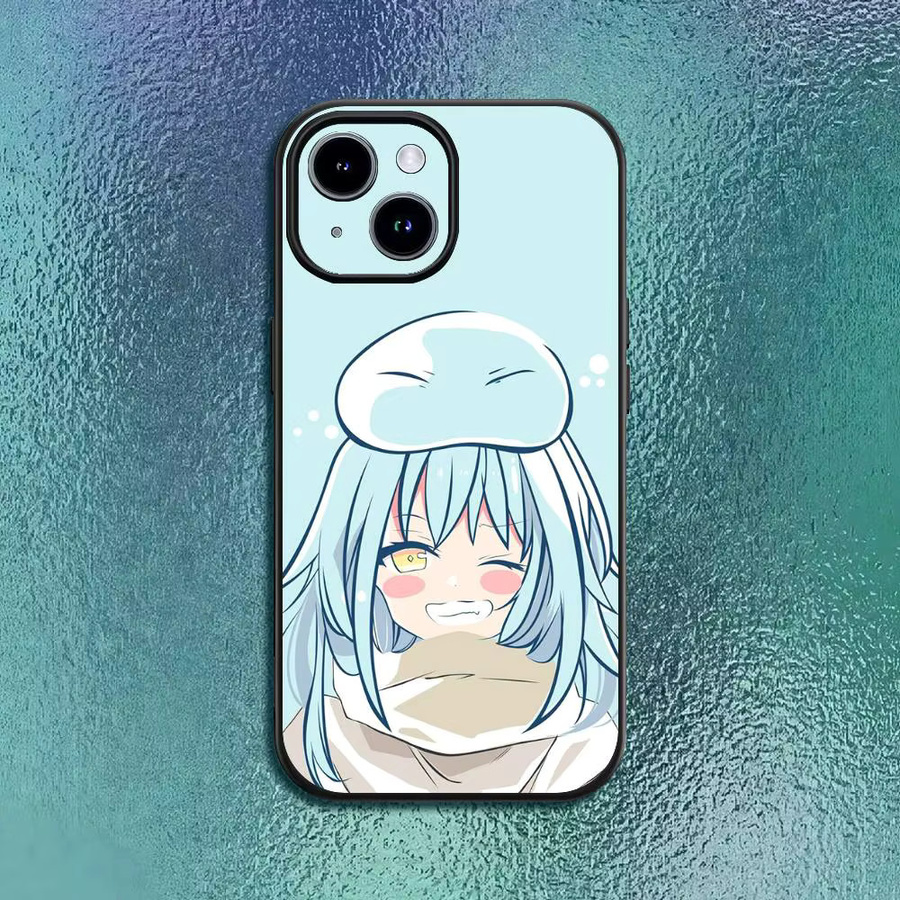 Anime Rimuru Tempest Handyhülle für iPhone 11 12 13 14 15 16 Pro Max Plus Softshell Schwarz - Bild 2