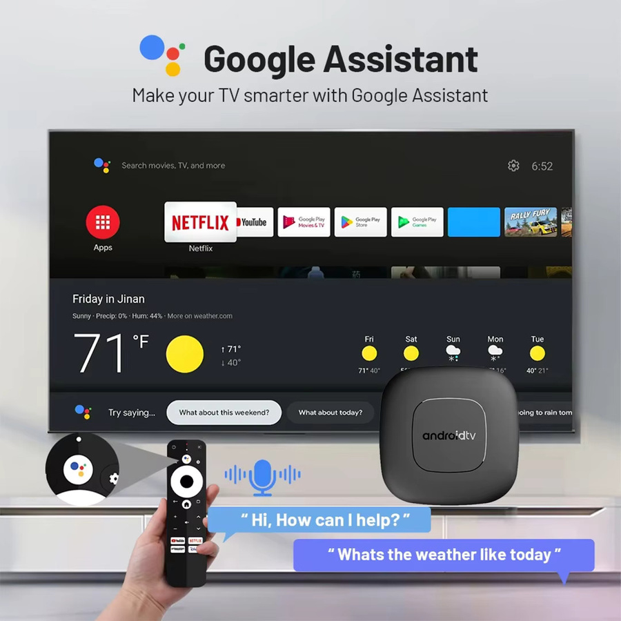 YOZHIXU T1 Smart Android TV Box mit Android 16, Allwinner H313, 8GB RAM, 128GB Speicher, Dual Wifi 5G und Google Assistant, 8K Video Media Player in Schwarz - Bild 2
