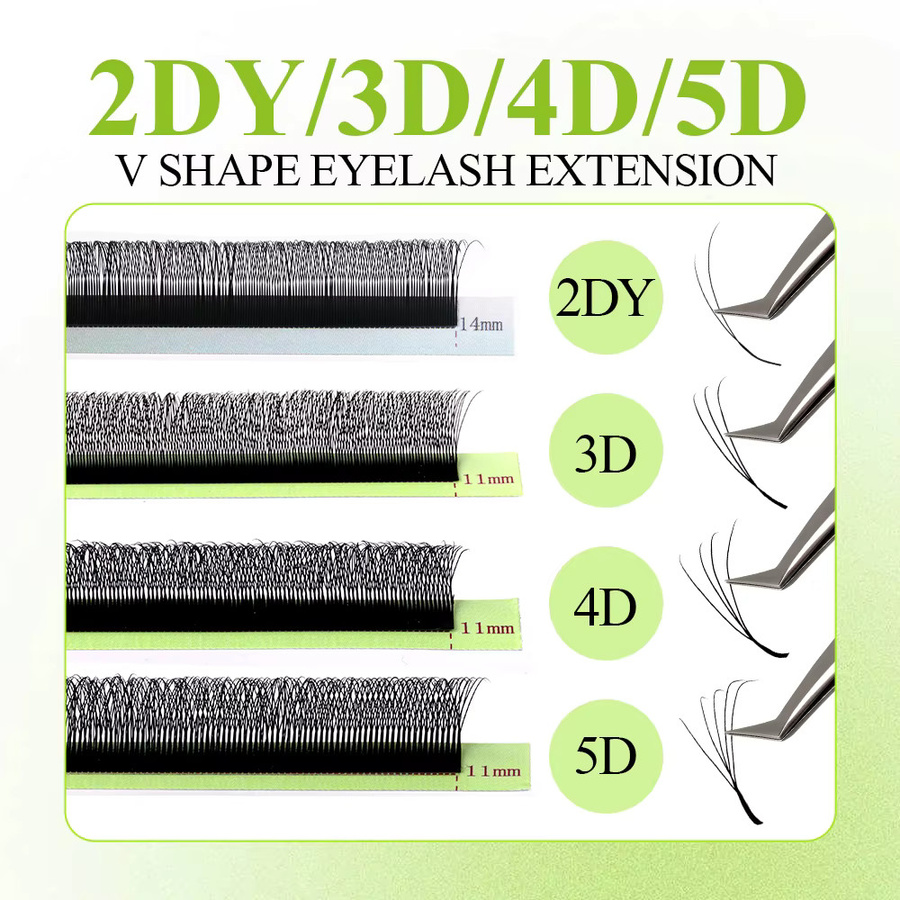 FADVAN V-Form 5D W Wimpernverlängerung, 12 Reihen, Mega-Volumen - Bild 2