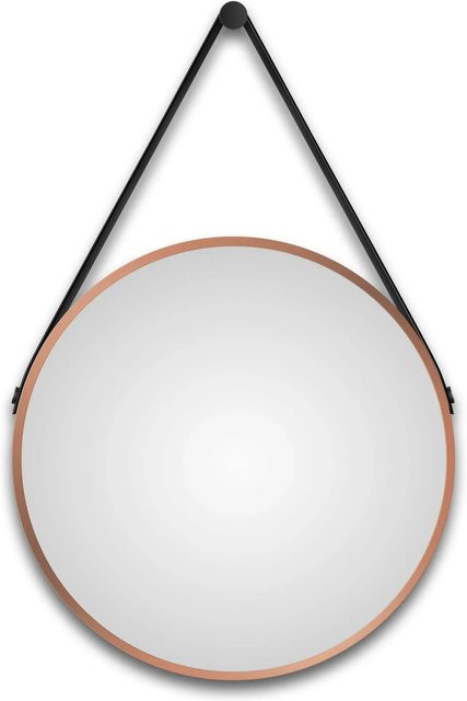 TALOS Wandspiegel rund in Braun aus Aluminium Durchmesser: 50 cm - Bild 1
