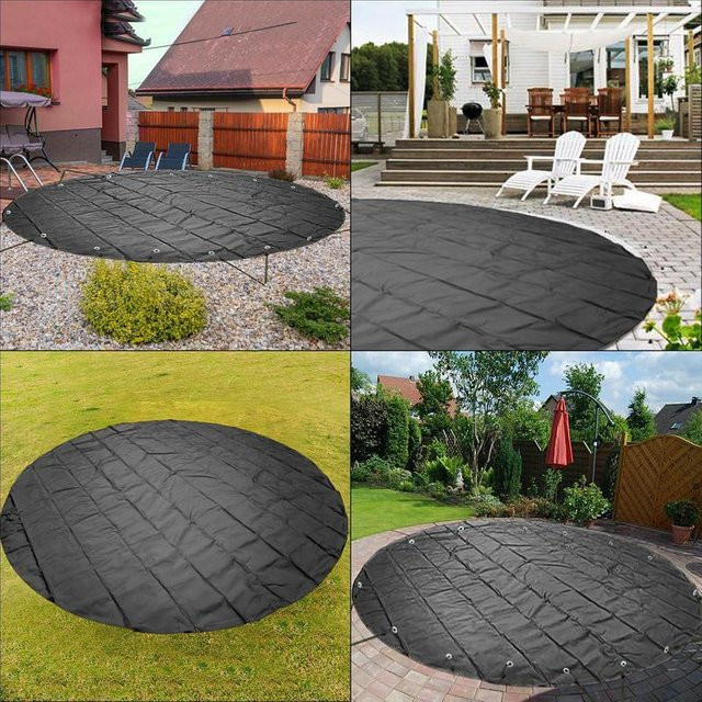 Runde PVC-Poolabdeckung für die Winterabdeckung in Schwarz, Durchmesser: 400 cm - Bild 1