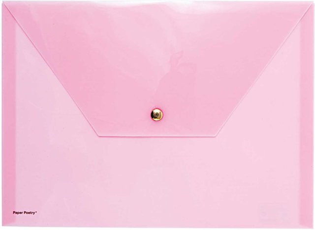 Rico Design Paper Poetry Dokumententasche in Rosa für A4 mit Druckknopfverschluss - Bild 1