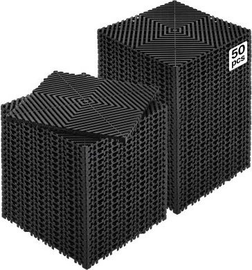 VEVOR Modulare Drainagematte Schwarz, 50 Stück ineinandergreifende rutschfeste Bodenmatten, B/B: 30,48 x 30,48 cm - Bild 1