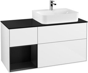 V&B Finion Waschtischunterschrank mit Abdeckplatte und integrierter LED-Beleuchtung, Weiß, Breite: 120 cm - Bild 1