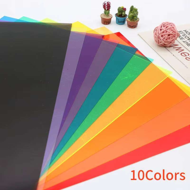 Transparente PVC-Farbacetat-Folienplatten für Fotografie-Blitz und Farbfilter, A4, 0,3 mm Dicke, Set in Transparent, Gelb und Mehrfarbig - Bild 3