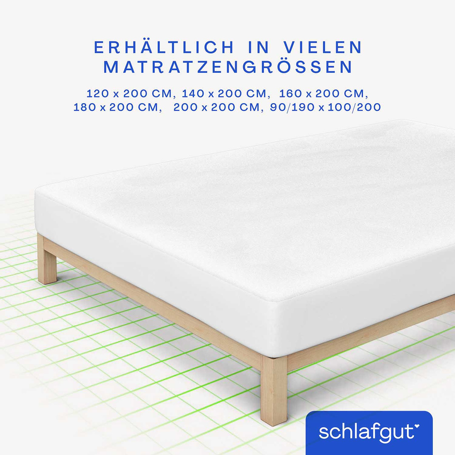 Baselayer Comfort Molton-Auflage aus Baumwolle, Weiß, B/T: 120 x 200 cm - Bild 1