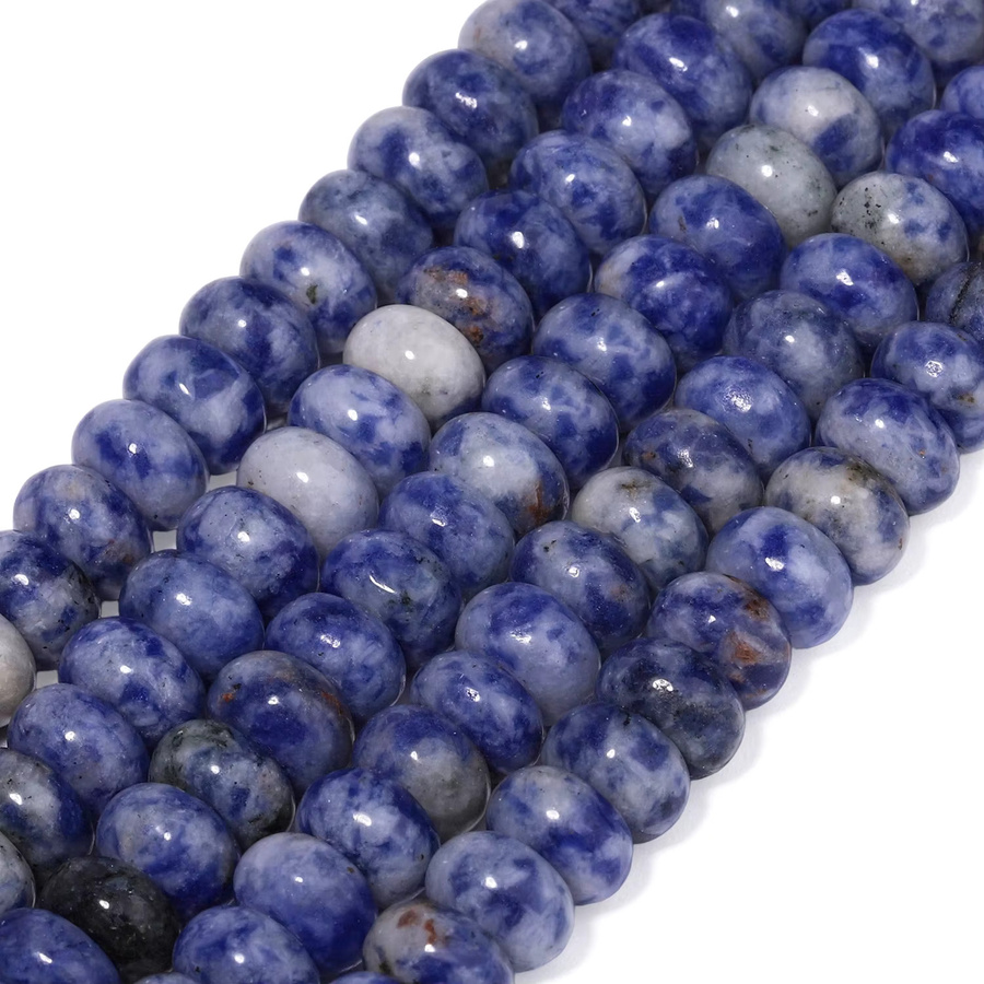 xilitata Perlen Blue Dot Jasper, 5x8mm, 15'' - Bild 2