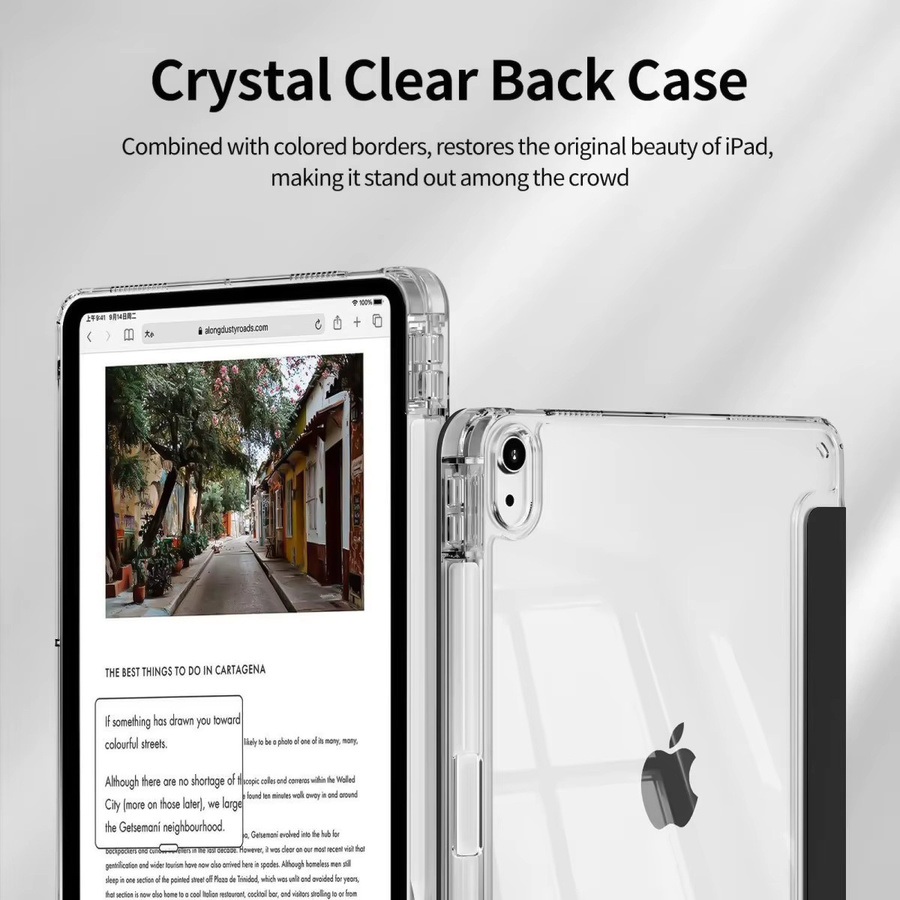 Hansong Schutzhülle für iPad Air 11 und 13 M2 sowie iPad Pro 11 und 13, Farben: Grau und Transparent - Bild 5