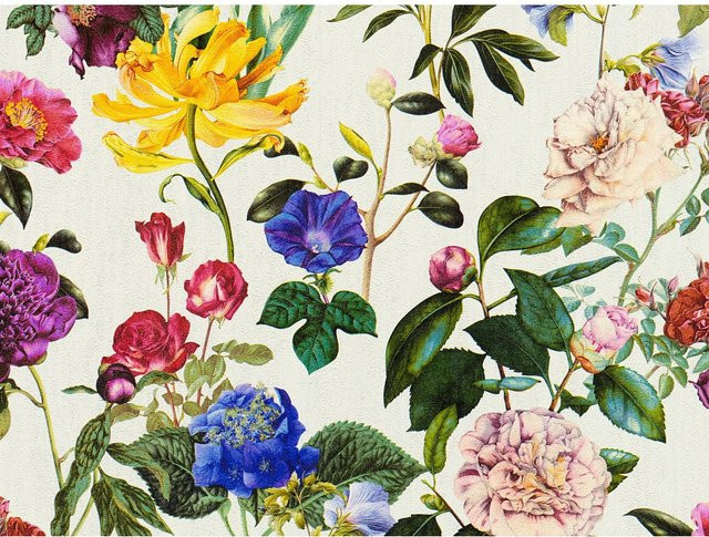 Jette Joop Vliestapete Blumen in Creme-Grün - Bild 1