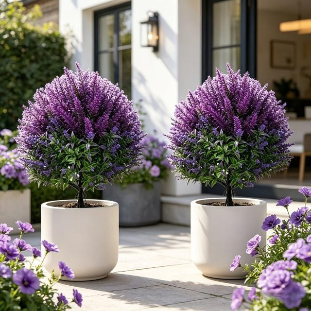 Twilight Ya Künstliches Persisches Farngras in Grün und Grau, UV-beständig und farbecht, Dekopflanze für Garten und Terrasse - Bild 1