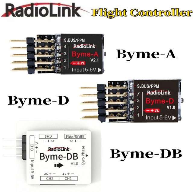 Radiolink Byme-A Byme-D Byme-DB Flugsteuerung Mini mit Gyro 3D für RC 3CH Flugzeug 4CH Jet und Geradflügler in Schwarz - Bild 1